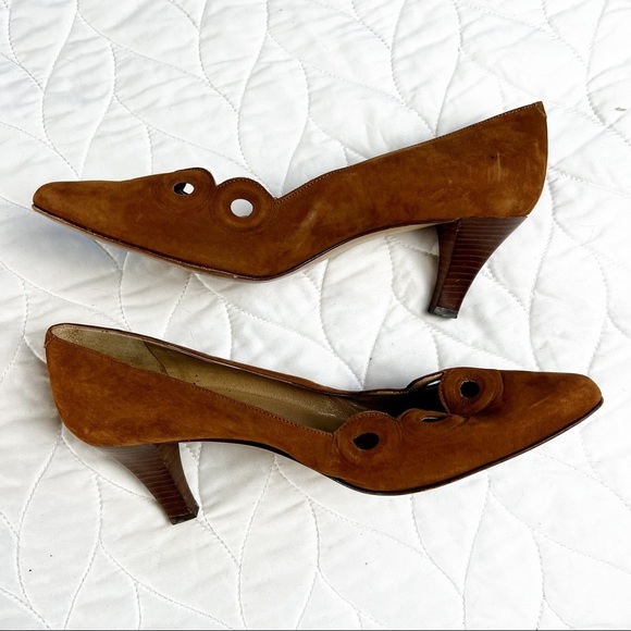 Vintage Giampero P. - Brown Italian‎ Leather Pumps - Sz. 8.5 - Picture 2 of 8